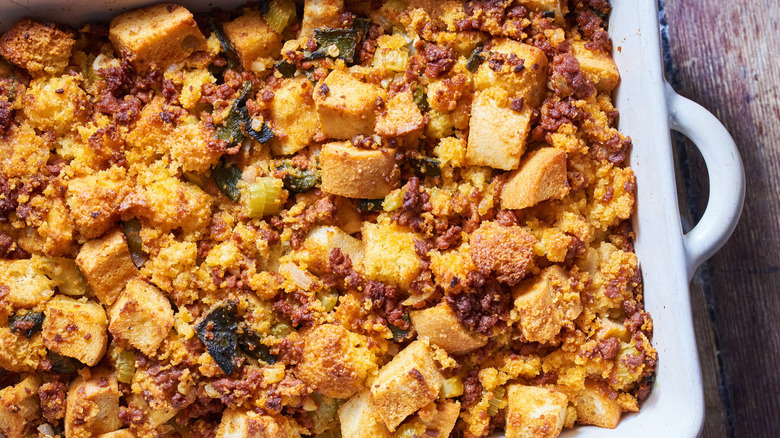 The Canned Shortcut For Chorizo Cornbread Stuffing