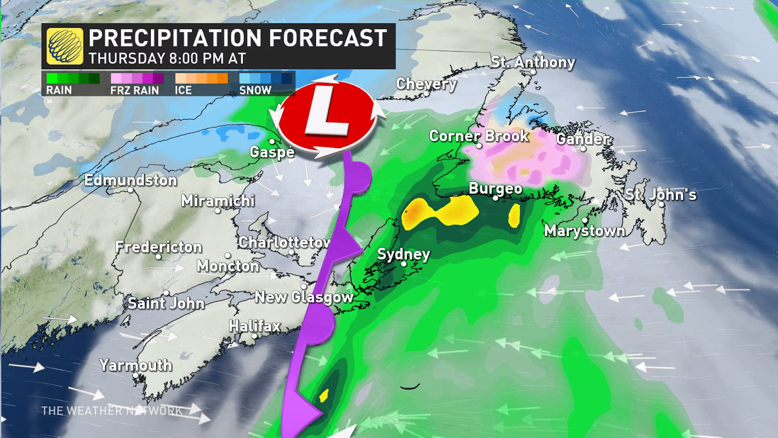 messy, wintry mix moves into an already sopping atlantic canada