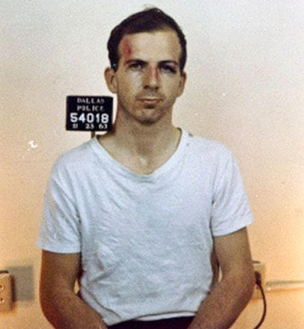 Kypros/Getty Lee Harvey Oswald in a mug shot after he was arrested for assassinating President John F Kennedy.