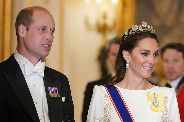 YUI MOK/POOL/AFP via Getty Kate Middleton wears the Strathmore Rose Tiara on Nov. 21, 2023