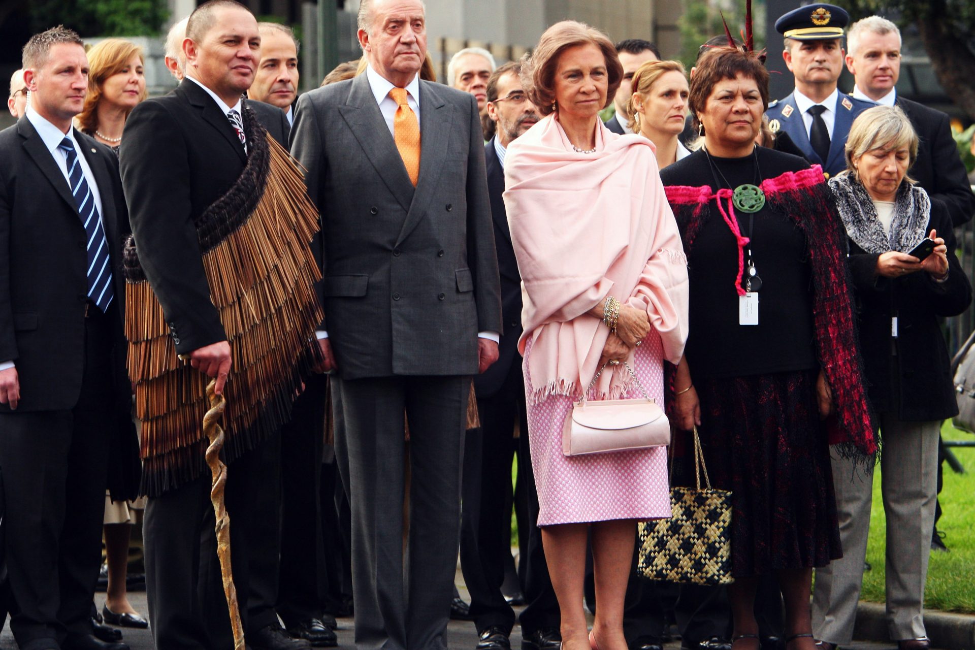 <p>And there were visitors from other countries, too. When they were still king and queen of Spain, Juan Carlos and Sofía made a royal tour of New Zealand and Australia. Maori warriors performed at their official welcome in Wellington.</p>