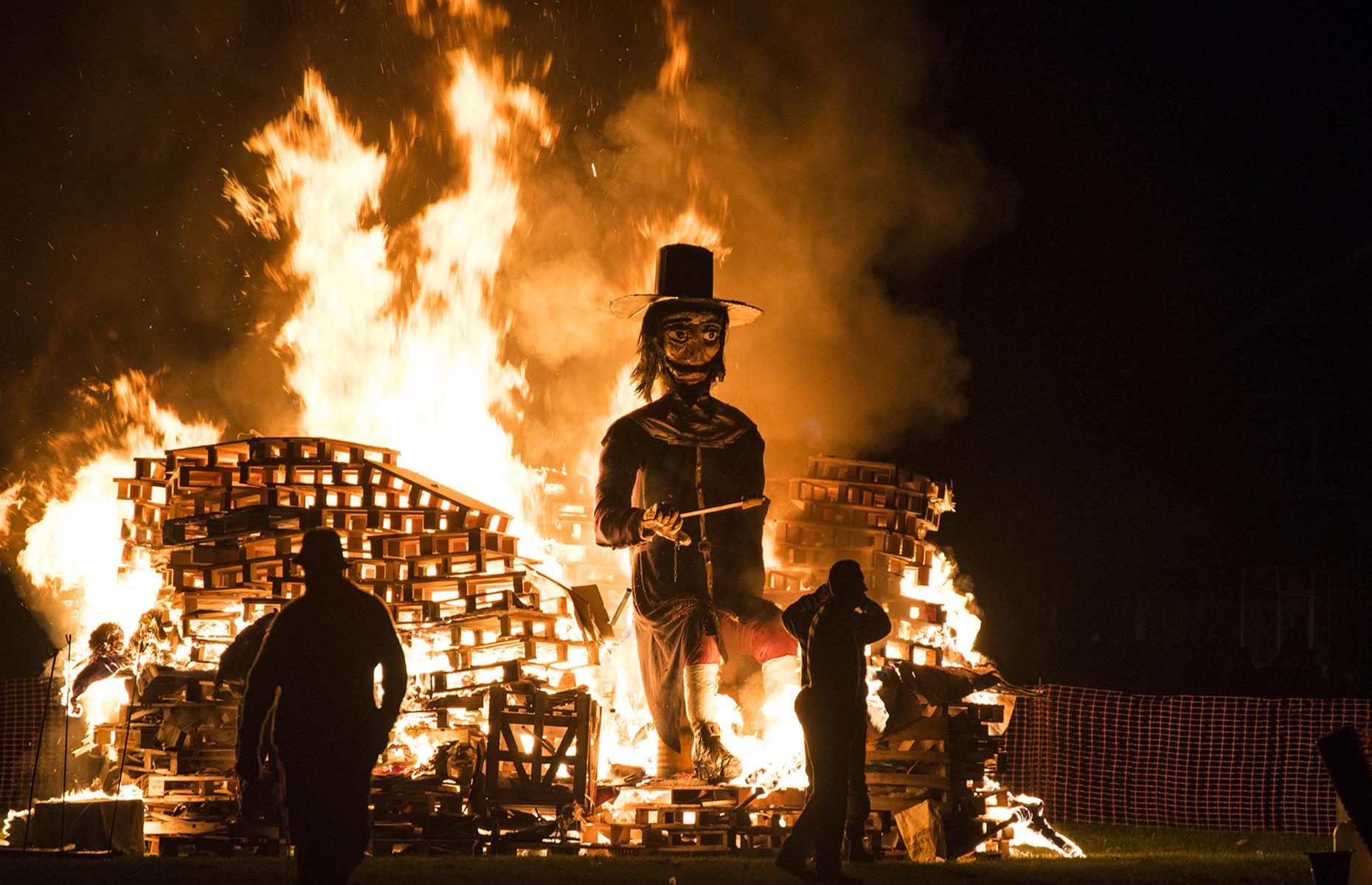 <p>Bonfire, or Guy Fawkes, night sees effigies of Fawkes, who famously failed to blow up parliament in 1605, burnt on a bonfire to rapturous applause. Many a Brit will merrily celebrate this event each November without pausing to consider how bizarre the whole concept is.</p>  <p>Visitors whose trip coincides with the festivities will be rightly amused. Head to <a href="https://www.loveexploring.com/news/72117/things-to-do-in-lewes-east-sussex">Lewes</a> for the best show, in which thousands of robed people take to the streets with burning crosses and effigies of politicians.</p>