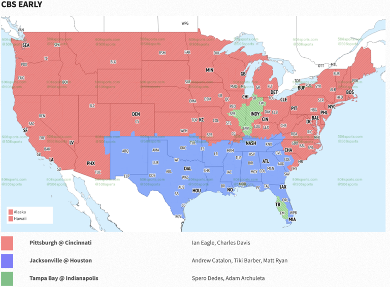 NFL TV Coverage Map Week 12