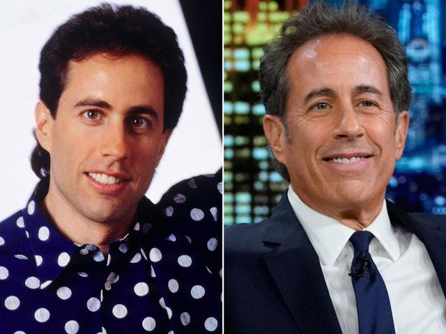 Nbc Tv/Kobal/Shutterstock ; Rosalind OConnor/NBC/Getty Left: Jerry Seinfeld as Jerry Seinfeld on 'Seinfeld.' Right: Jerry Seinfeld on 'The Tonight Show Starring Jimmy Fallon' in November 2022.