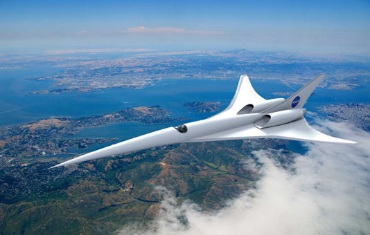 The supersonic jet could travel from London to New York in an hour and a half (Picture: Nasa/SWNS)