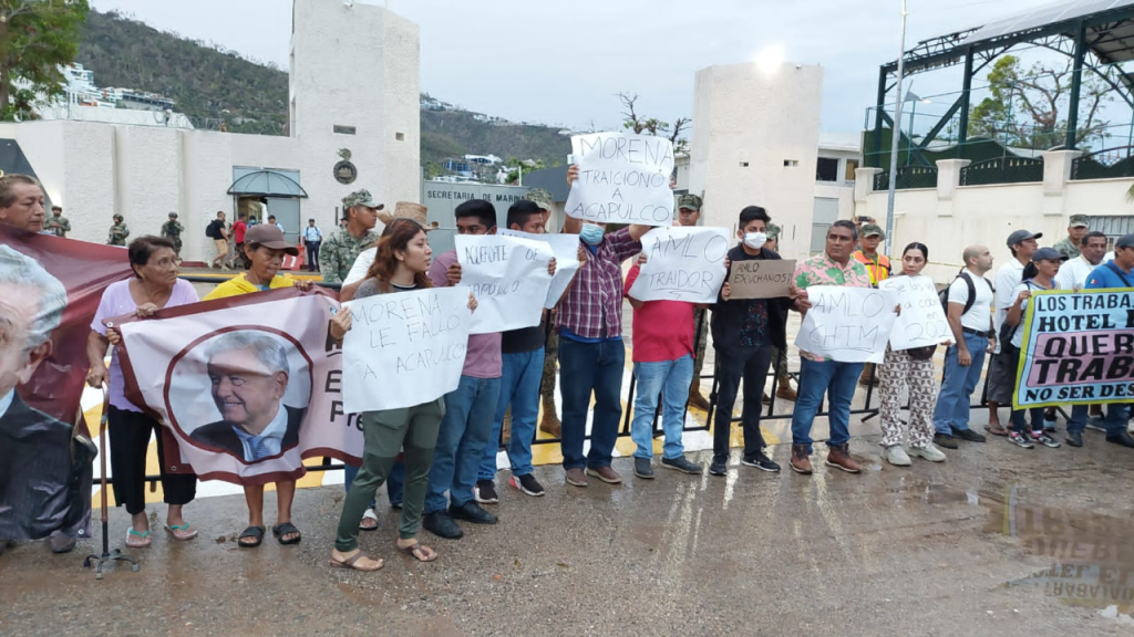 “amlo traidor”: damnificados protestan previo a la mañanera en acapulco