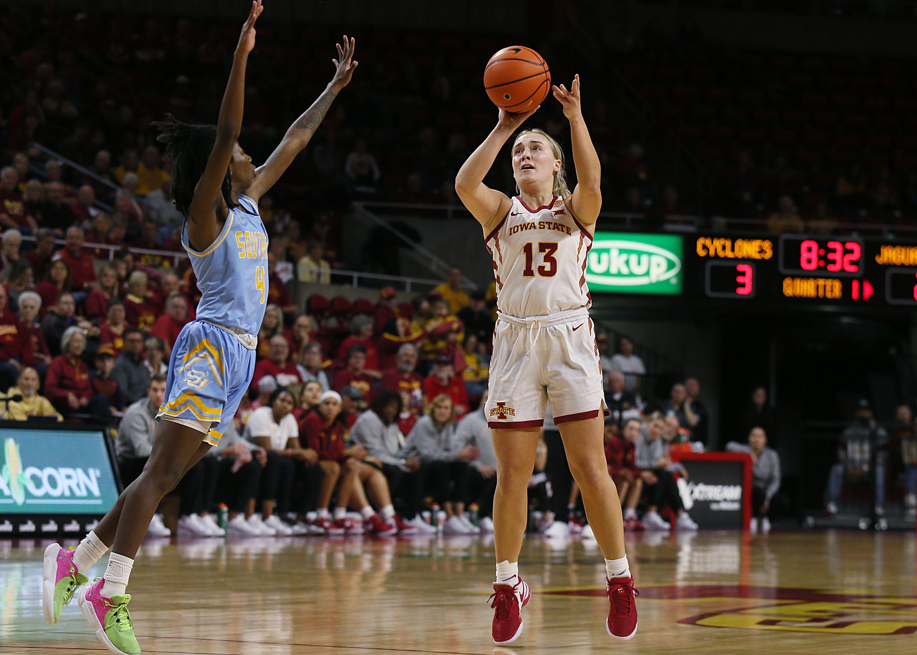 Iowa State women's basketball freshman Addy Brown flirts with triple