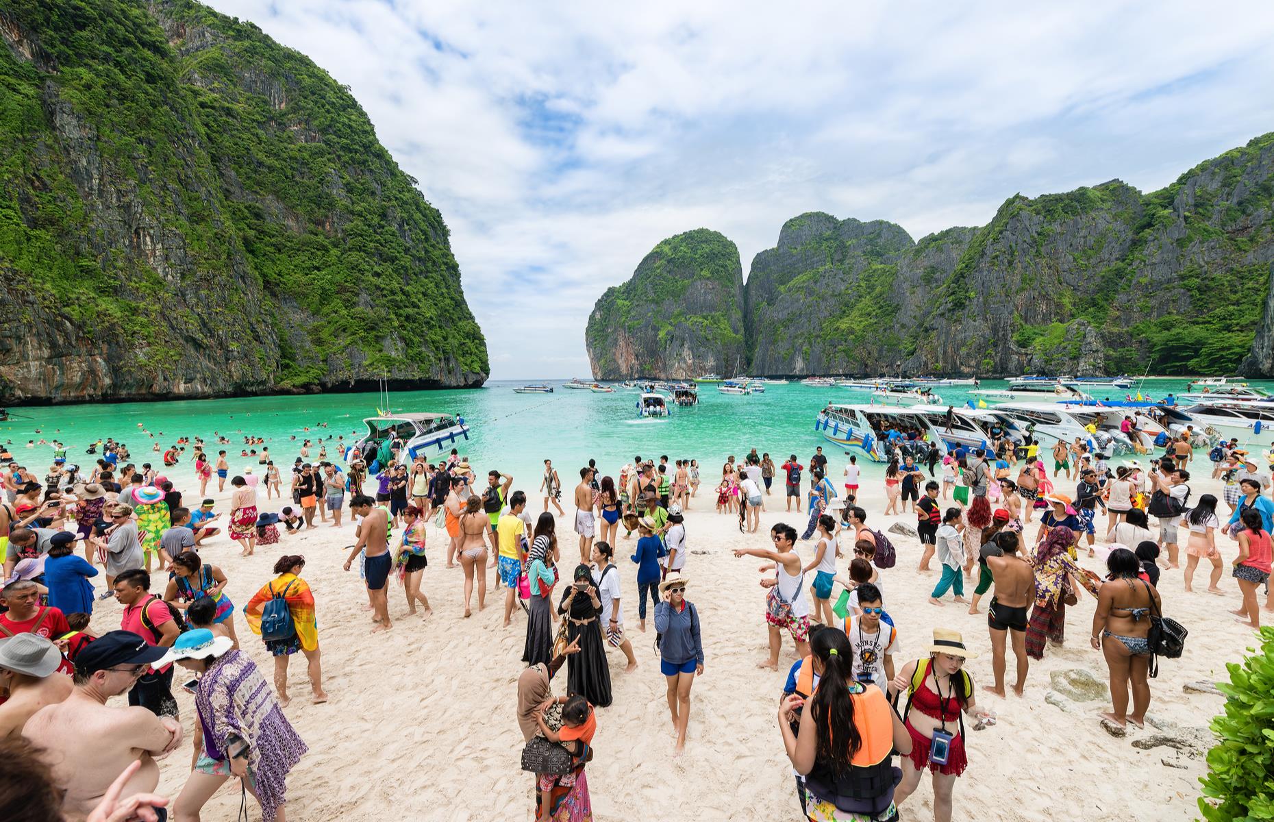 Hordes of tourists, hard-talking boat trip vendors and piles of rubbish have made this beauty spot anything but a paradise. The victim of its own popularity, Koh Phi Phi has been critically damaged from overtourism. The beach was closed for an extended period for clean-up efforts, before reopening in 2022. It has just reopened after another three-month closure.