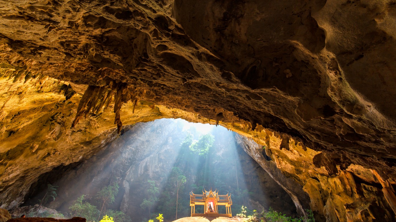 <p><strong>> Location: </strong>Thailand</p> <p>Hiking to this cave may be a bit more strenuous than others. Phraya Nakhon Cave is one of the most famous caves in the Khao Sam Roi Yot National Park on Thailand's coast and can be reached by boat or by hiking about 45 minutes to the cave's entrance. Locals believe the cave was discovered about two centuries ago when the ruler suffered a shipwreck during a storm and sought refuge in the cave.</p>