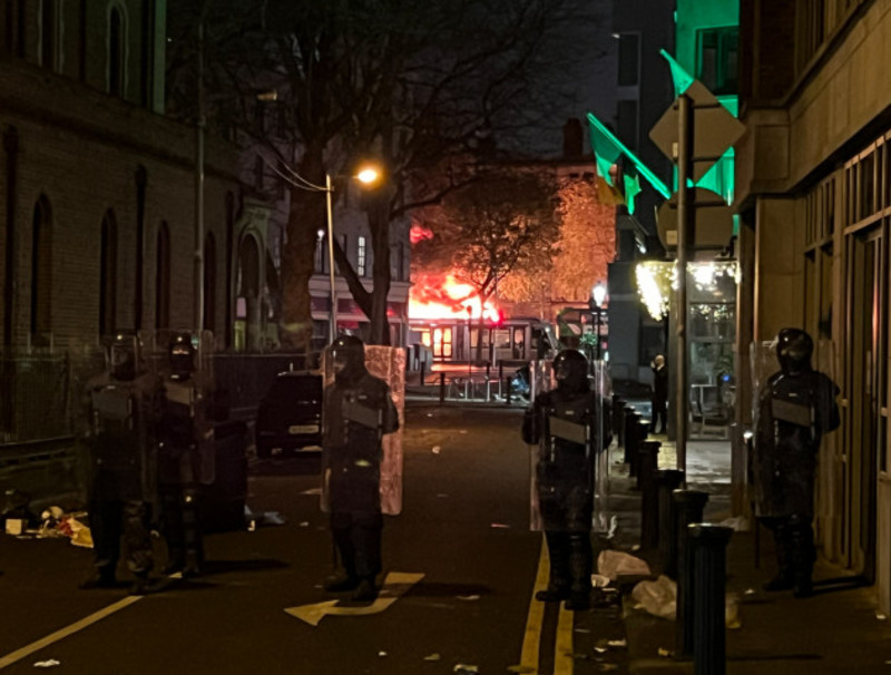 black friday, 'severe disruption' to public transport as dublin bus and luas services suspended due to riots