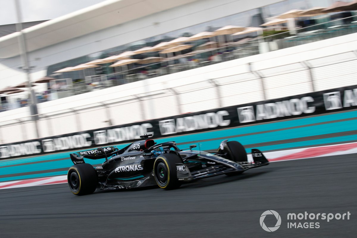 f1 abu dhabi gp: russell tops rookie-filled opening practice
