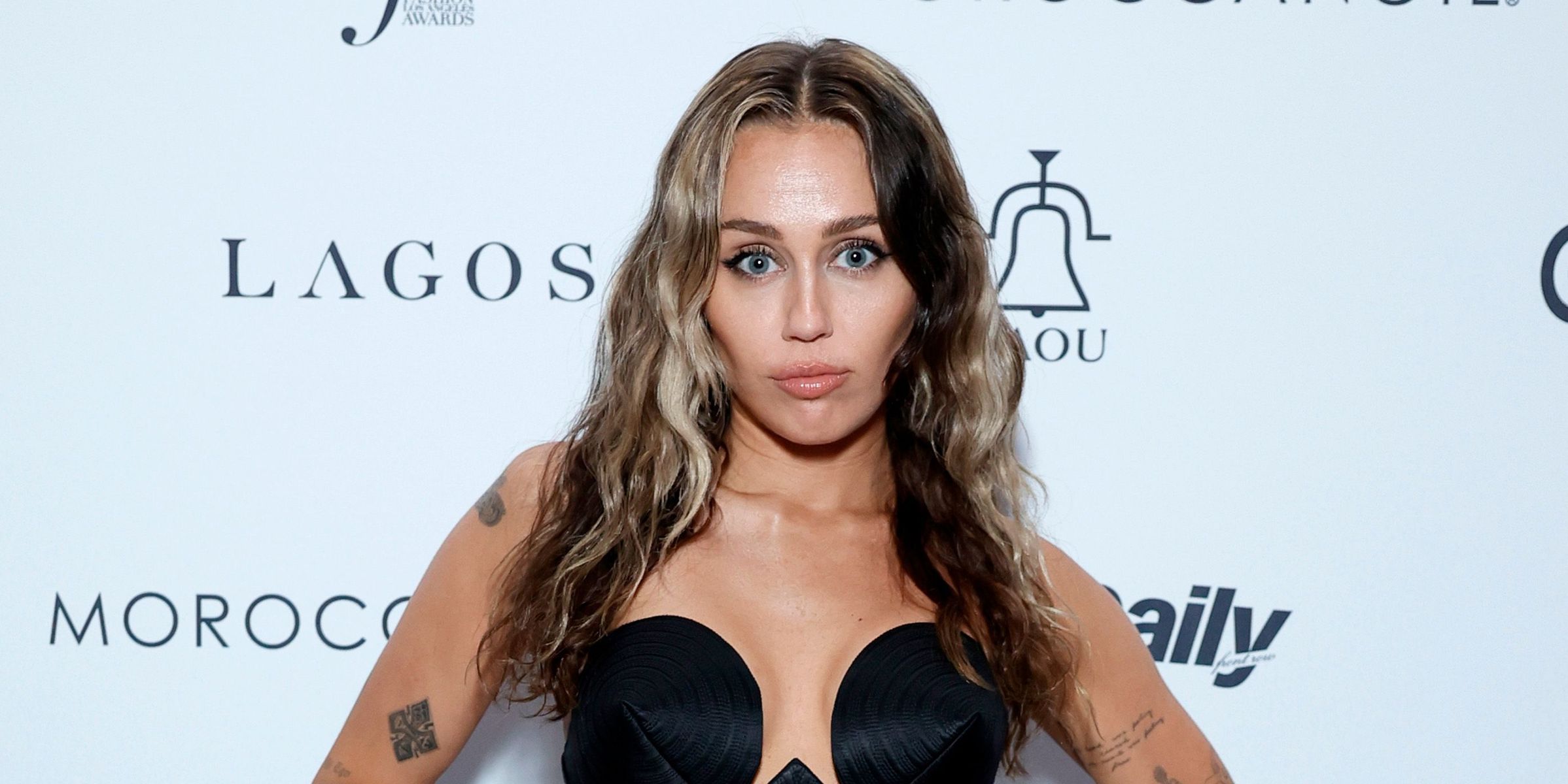 Miley Cyrus Wears Little Sheer Black Bustier Dress To Celebrate Her   AA1ktVmN.img