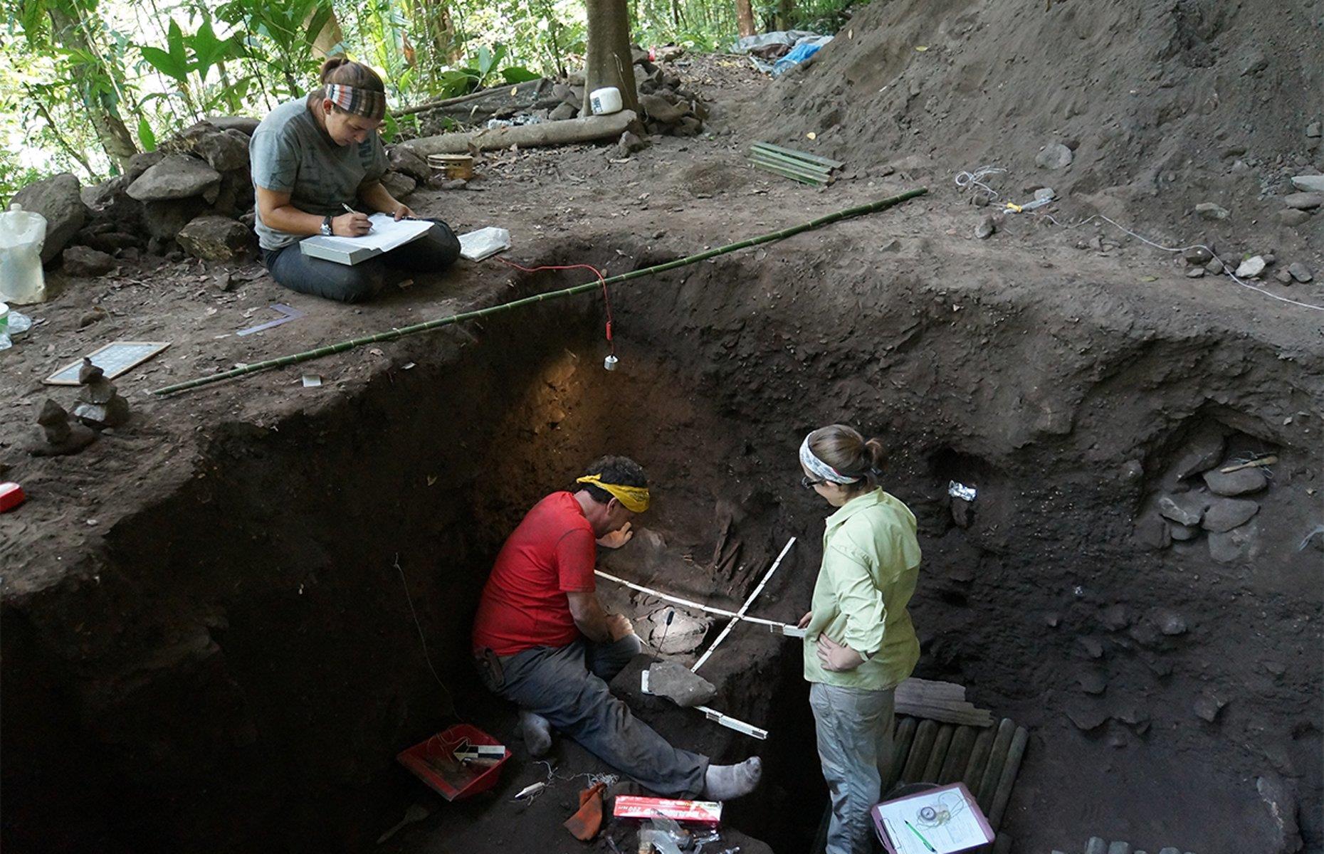 <p>Over the last few years, archaeologists in Belize have dug up surprisingly well-preserved human skeletons from shallow graves underneath two rock shelters in Bladen Nature Reserve. A report published in 2022 revealed the surprising results of the skeletons' analysis – they’re up to 9,600 years old, and their genetic makeup suggests a mass migration from the south more than 5,600 years ago that preceded the advent of intensive maize farming in the region. </p>  <p>Archaeologists think the remains may have been migrants whose agricultural techniques eventually helped new civilizations to flourish.</p>