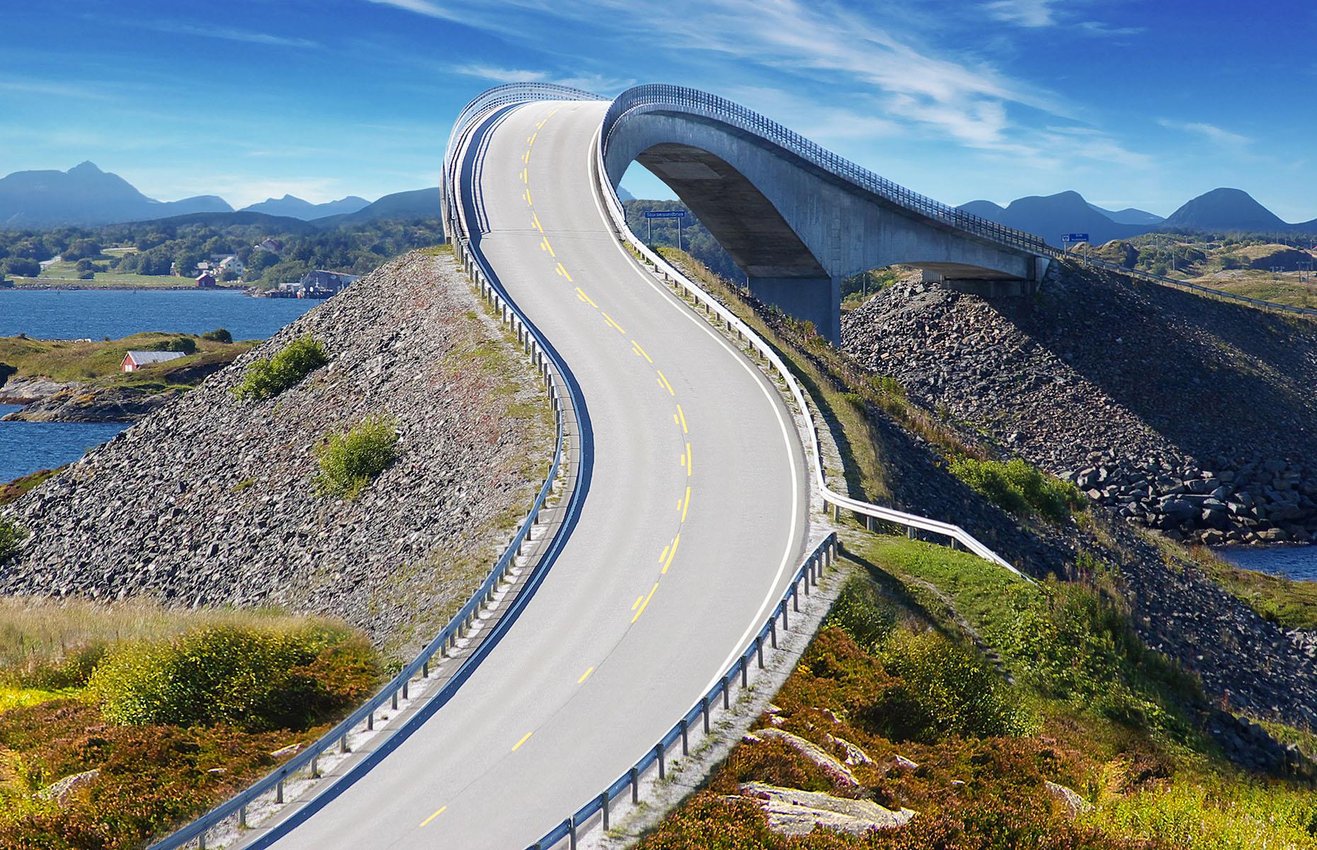 It may be just five miles (8.3km) long, but with its panoramic sea views and roller coaster twists and turns, Norway’s Atlantic Ocean Road will get your adrenaline soaring as high as the eagles flying above. It’s made up of eight bridges, linking 17 islets in the Western Fjords to the mainland at Eide.
