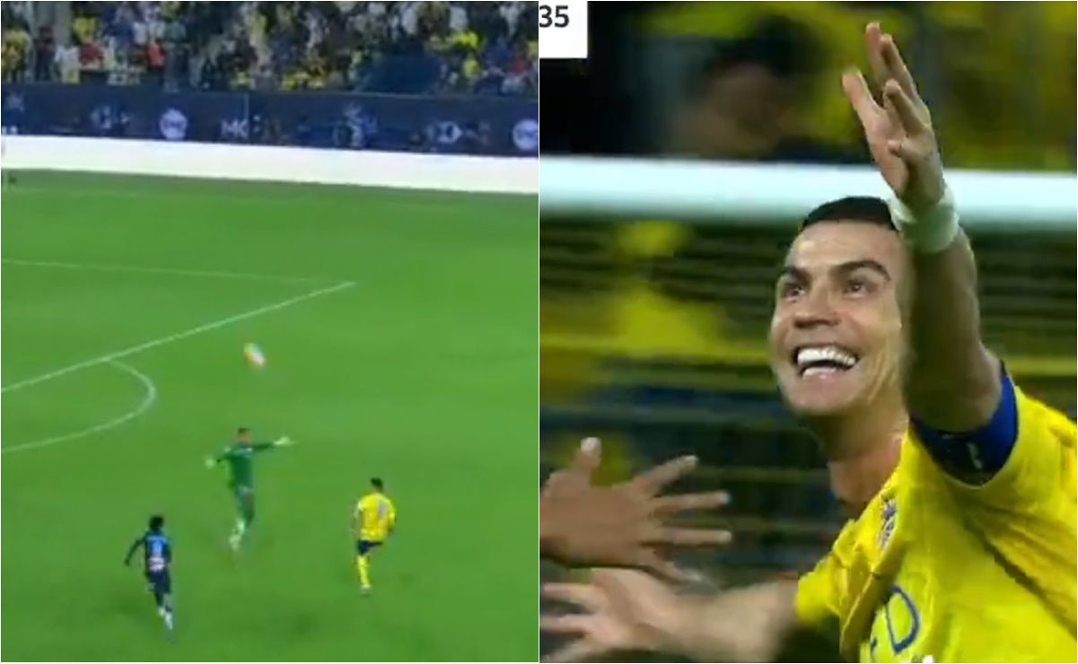 video: cristiano ronaldo y su espectacular gol de 40 metros con el al-nassr