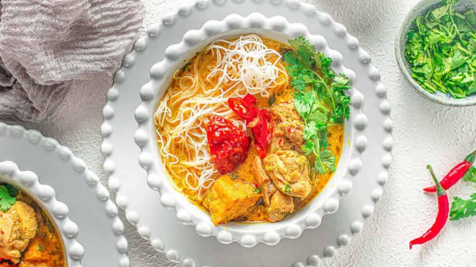 <p>There’s something so comforting about Chicken Curry Laksa. This hot and spicy Malaysian noodle soup pairs creamy, coconut curry broth with tender chicken. It's the perfect blend of flavors – spicy, savory, and slightly sweet. Consider this your warning – it’s seriously addictive!<br><strong>Get the Recipe: </strong><a href="https://allwaysdelicious.com/curry-laksa/?utm_source=msn&utm_medium=page&utm_campaign=msn">Chicken Curry Laksa</a></p>