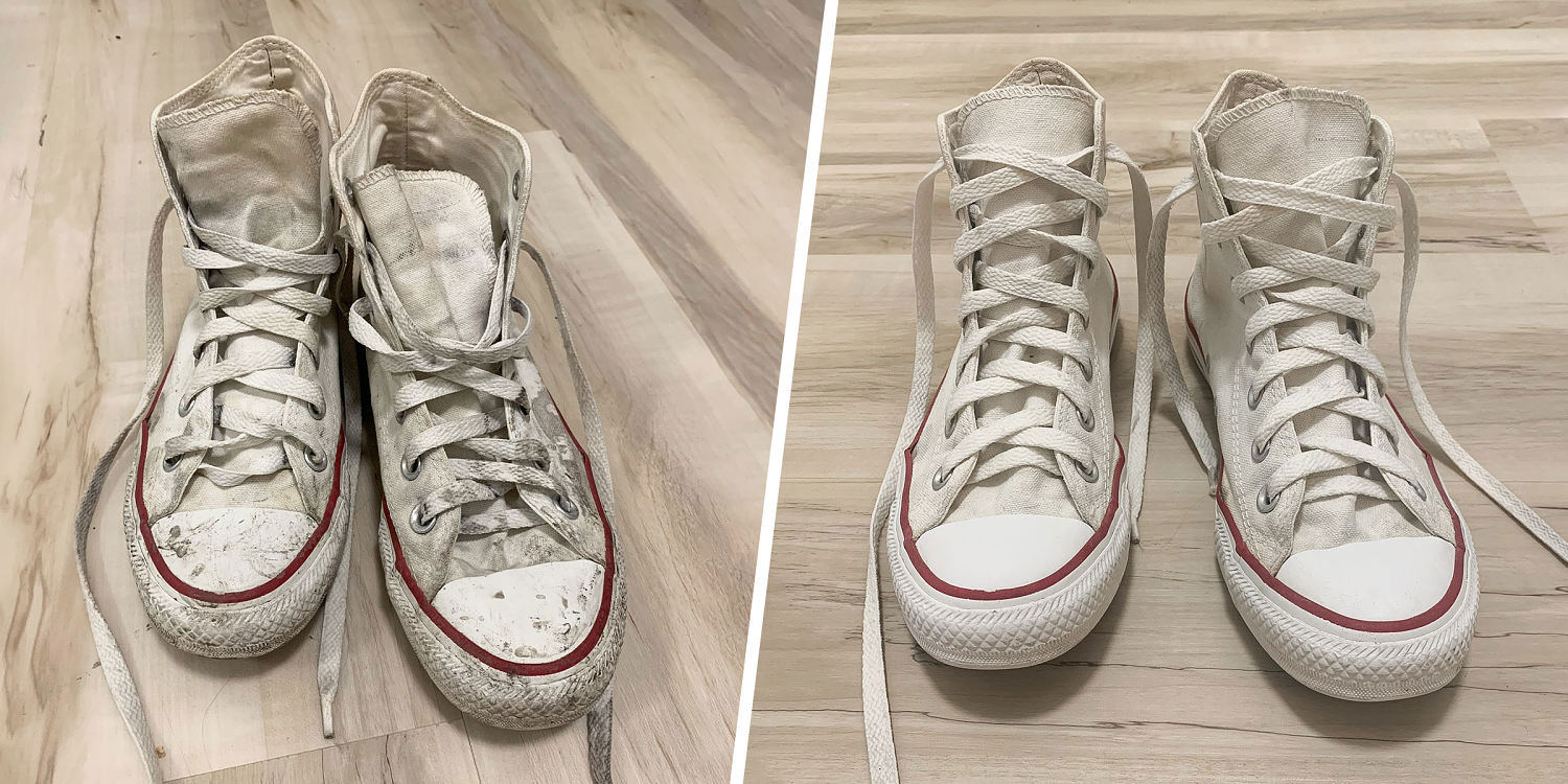 I was ready to replace my old white sneakers, until I tried this ...