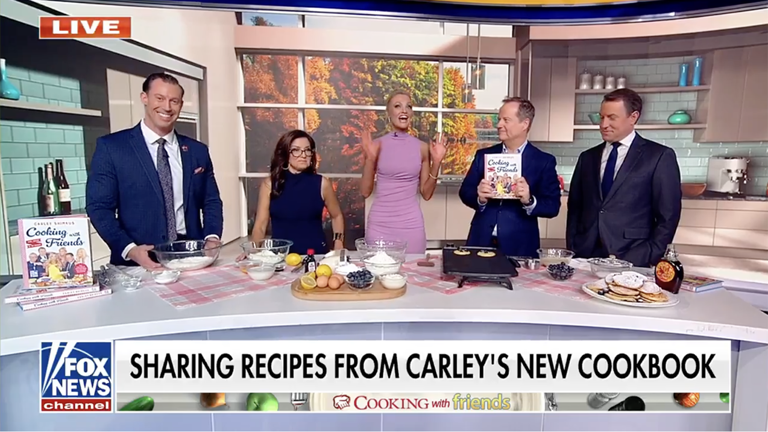 Carley Shimkus joined the "Fox & Friends Weekend" team to make some of Rachel Campos-Duffy's "famous" pancakes. Fox News