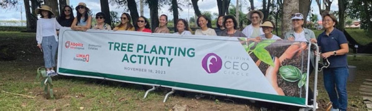 filipina ceos take the trowel to plant trees at lima estates