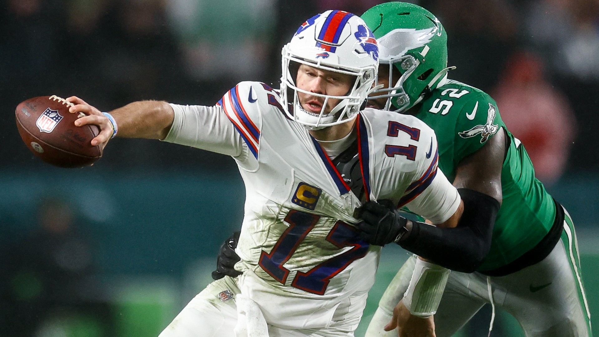 Bills-Eagles horse-collar tackle: Josh Allen's jersey rips as officials ...
