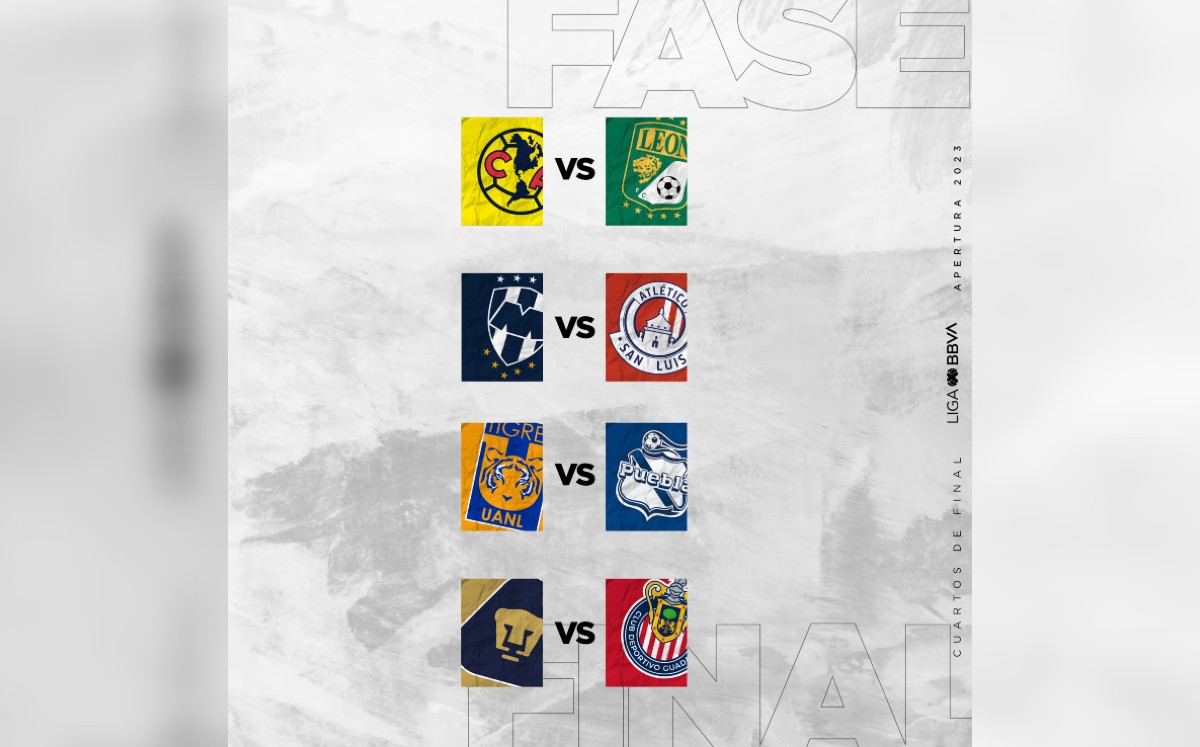 ¡liguilla lista! estos son los partidos confirmados de los cuartos de final de la liga mx