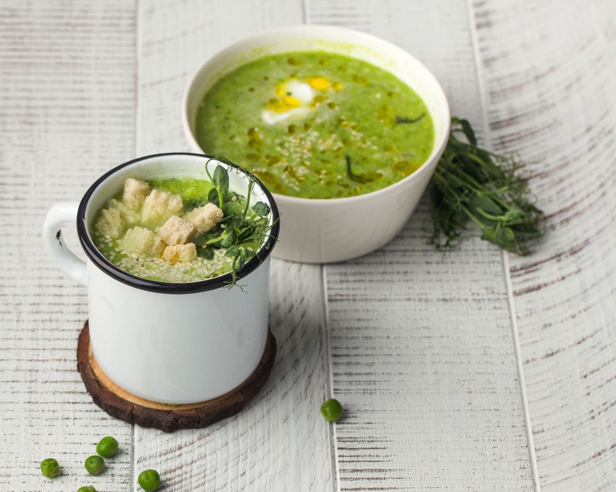 mini-grün auf der grünen suppe