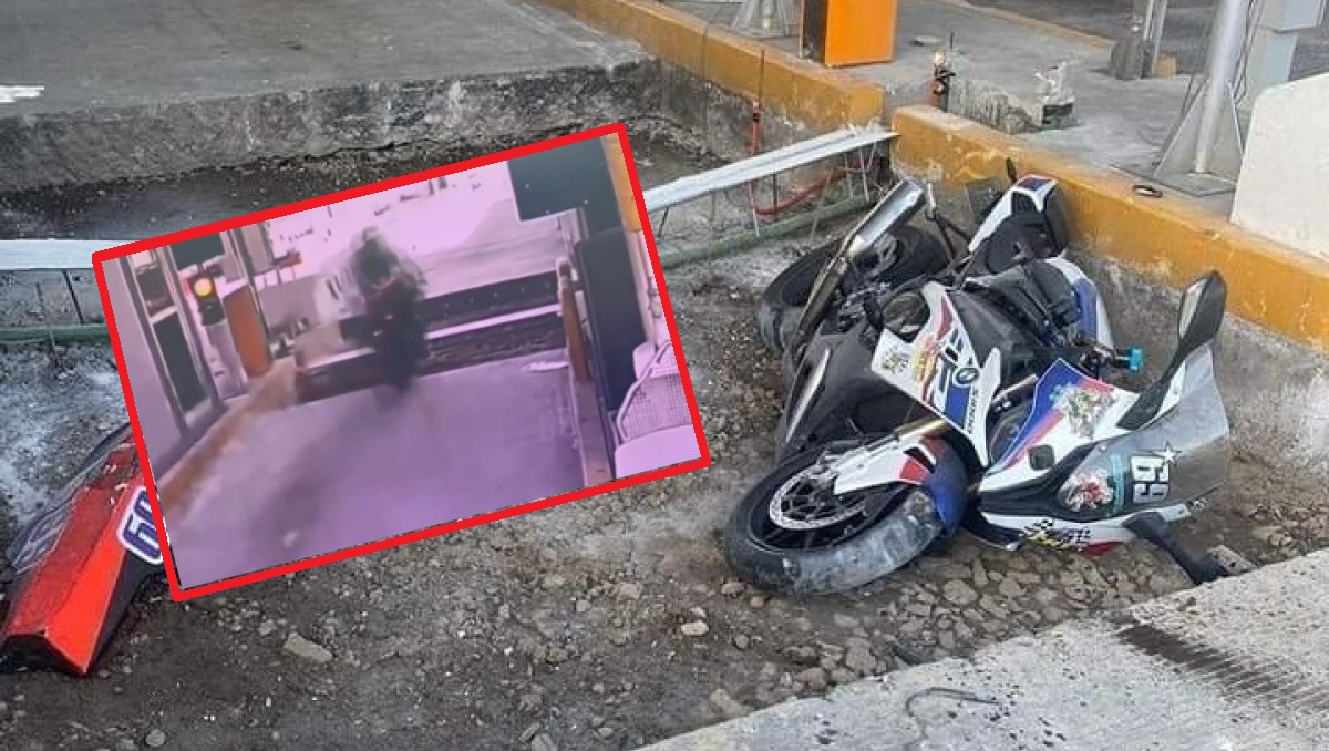 motociclistas intentan cruzar caseta de méxico – cuernavaca sin pagar y sufren accidente