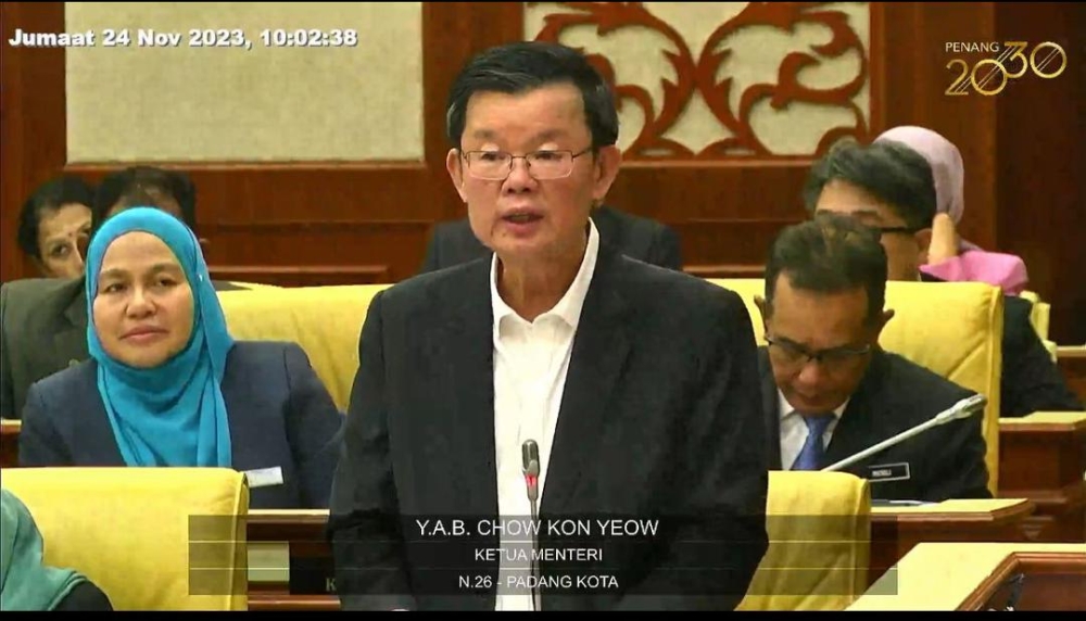 kon yeow: penang development corp has never given land to private sector for industrial park projects