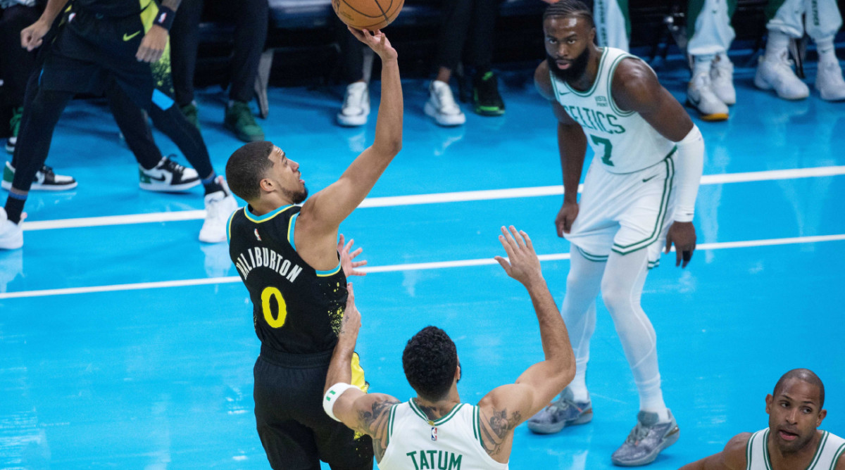 pacers’ tyrese haliburton eliminated celtics from nba in-season tournament with beautiful four-point play