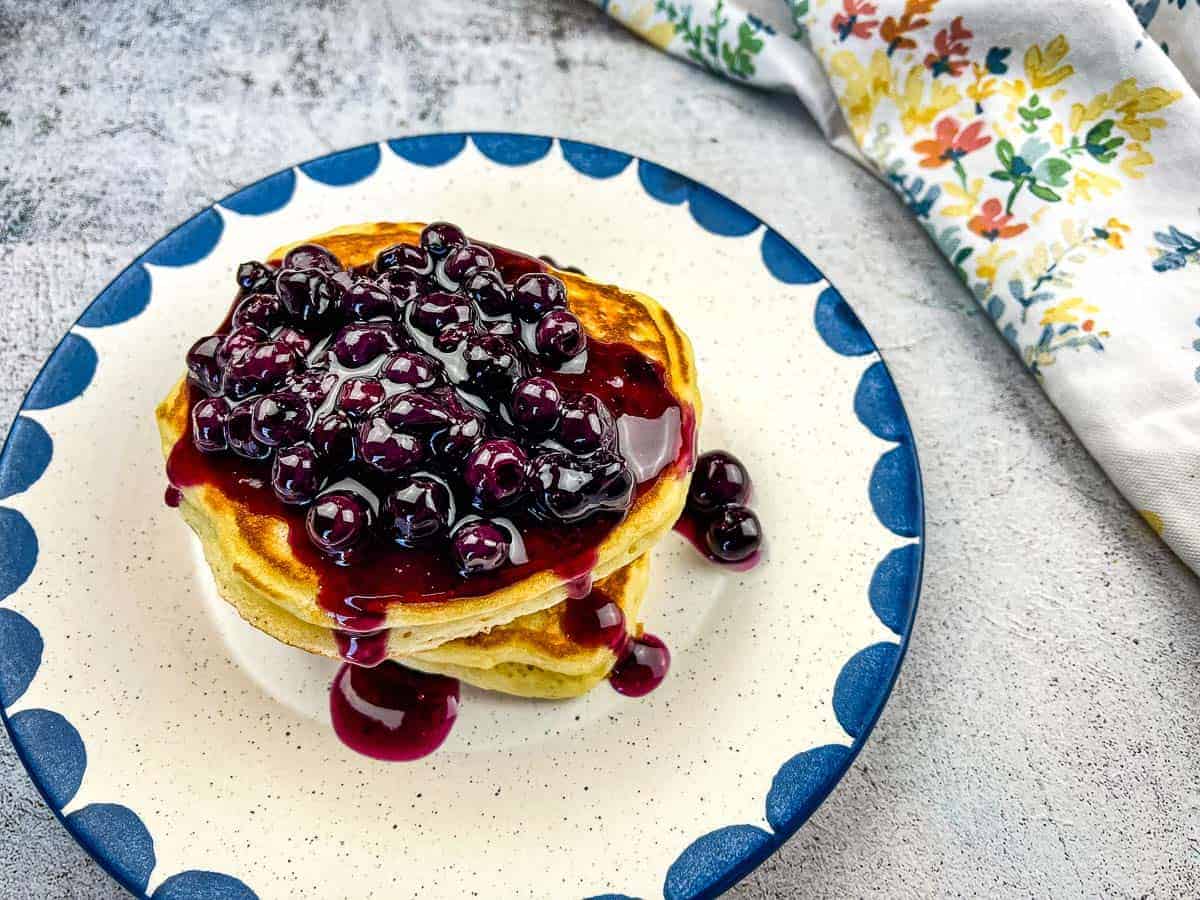 Buttermilk Pancakes with Blueberry Sauce. Photo credit: Cook What You Love.