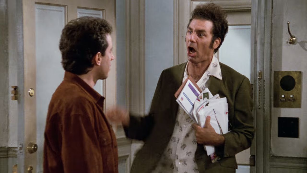 <p>                     After receiving too much junk mail, Kramer’s attempt to block off his mailbox with brick backfires, forcing him to directly ask the post office to pause his deliveries for good. This goes against Newman’s warnings of a threatening conspiracy, which Kramer ignores, only to be intimidated into receiving mail again by Postmaster General Henry Atkins (Wilford Brimley).                   </p>