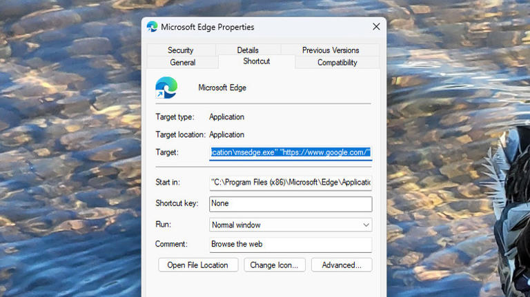 Customizing desktop shortcut on Windows 11