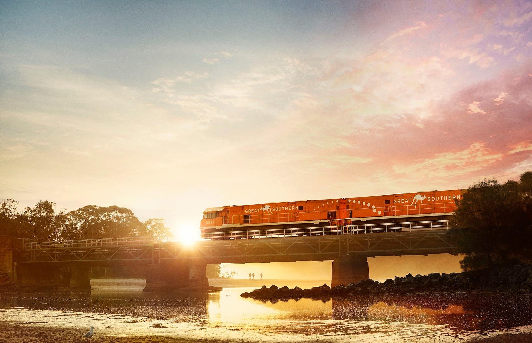 <p>Australia's newest luxury long-distance train journey, Great Southern takes its passengers on a magnificent trip to explore the east and southern coasts of mainland Australia. Running between Brisbane and Adelaide, the luxurious bright orange train travels past rugged coastlines, sun-kissed beaches and forested peaks over a course of three days and two nights. </p>