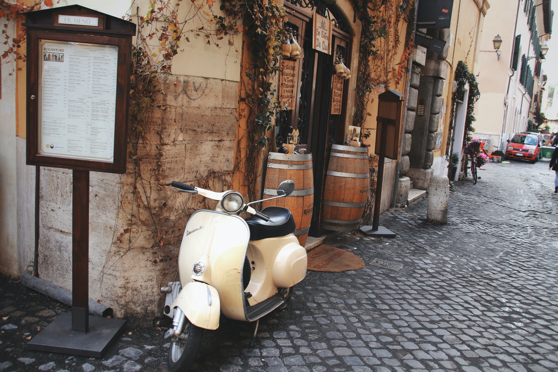 <p>If you want to feel like Audrey Hepburn and Gregory Peck, we recommend you do this Vespa sidecar tour. You will be driving through the Historic Center of Rome and visiting the Piazza della Repubblica, the Trevi Fountain, Saint Peter's square, and the Trastevere neighborhood.</p> <p>Image: Unsplash - Iga Palacz</p>