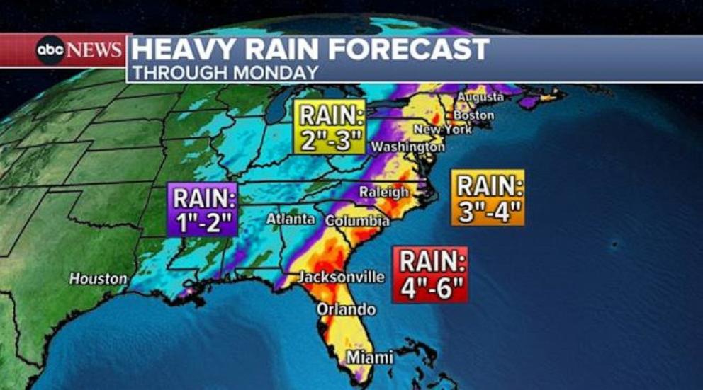 heavy rain, potential flooding forecast for the east coast this weekend