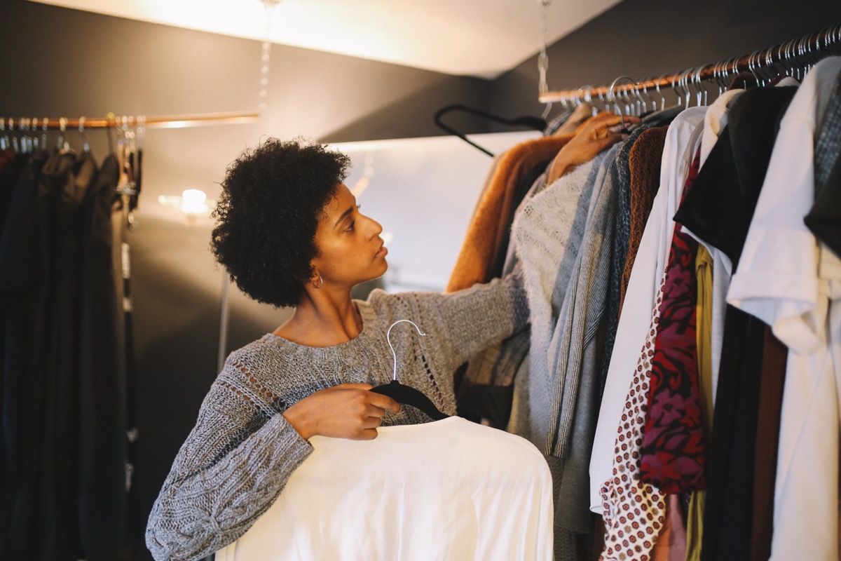 <p>If your closet is set up in a way that makes it easy to grab what you want when you want it, that also helps when making quick but effective fashion choices. If it's a bit disorganized, Foster recommends giving it a refresh.</p><p>"Hang up items in outfits versus by category—like all pants together, all skirts together, etc.," she says. Additionally, after a long day—if you're not tossing everything in the laundry—give your pieces a once-over to determine when they need to be pressed, repaired, or dry-cleaned before being hung back up.</p><p>"It's easy to forget that stain that happened ten hours ago," she says. "And there's little more irritating than grabbing something in the morning and realizing there's a coffee spill from the last time you wore it."</p>
