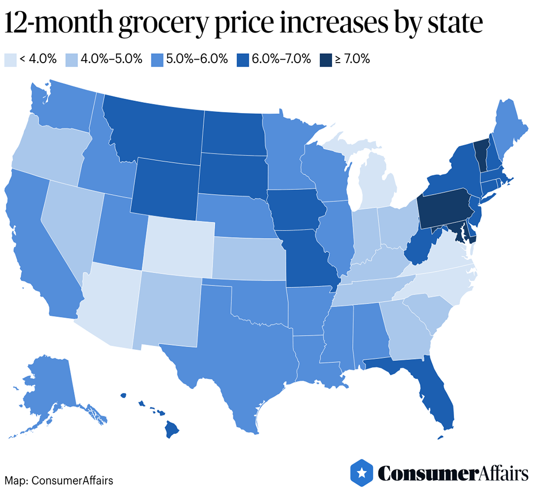 The 10 states with the biggest grocery price spikes—and the 10 with the ...