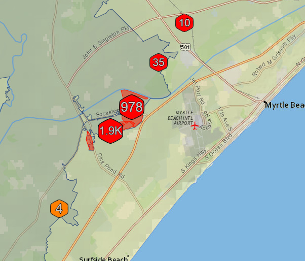 Thousands In Horry County Without Power As Storm Rolls Through