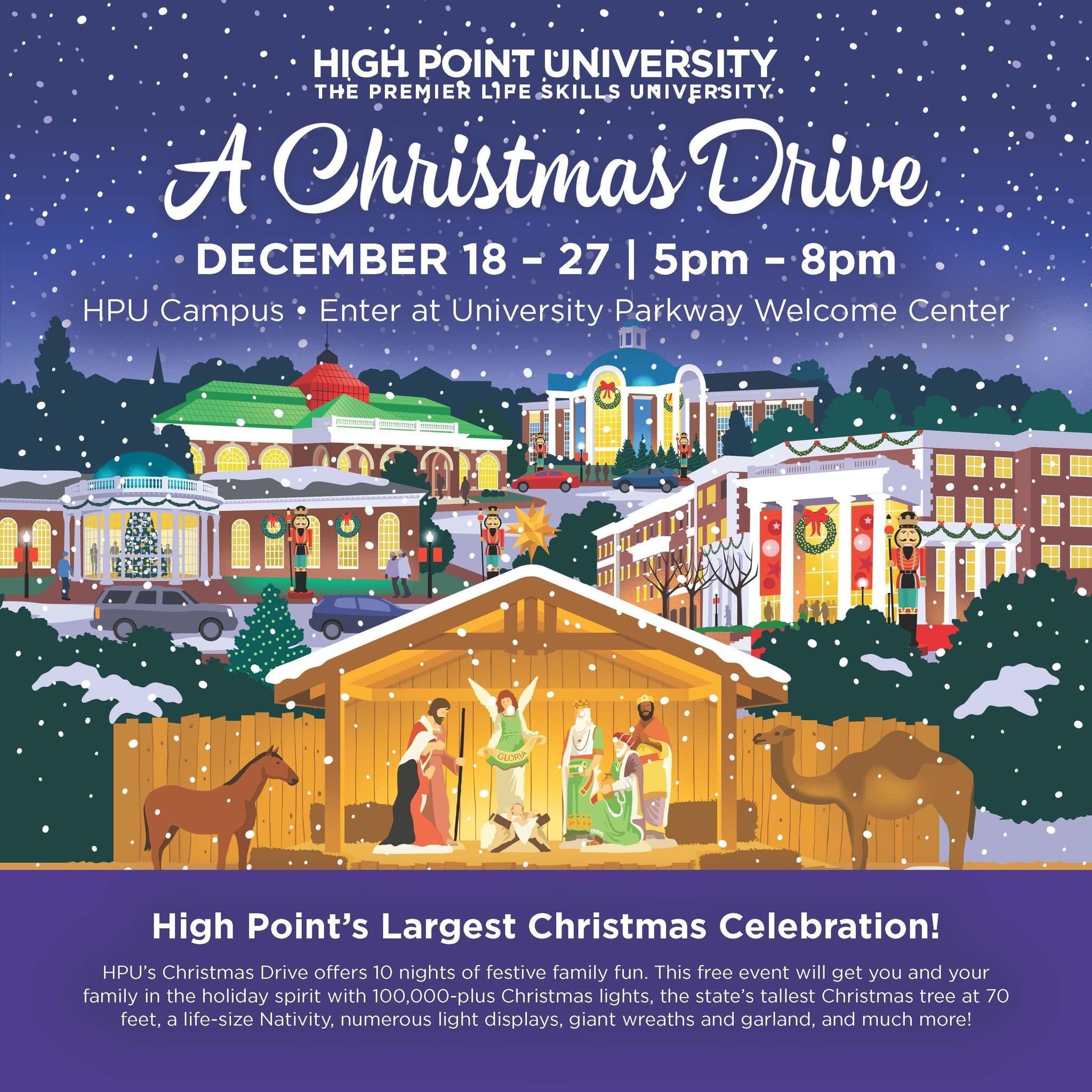 High Point University Free Beautiful Christmas Drive !! Trotter Ridge