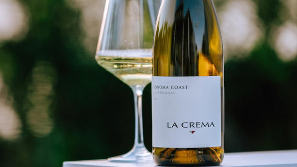 La Crema Chardonnay and glass