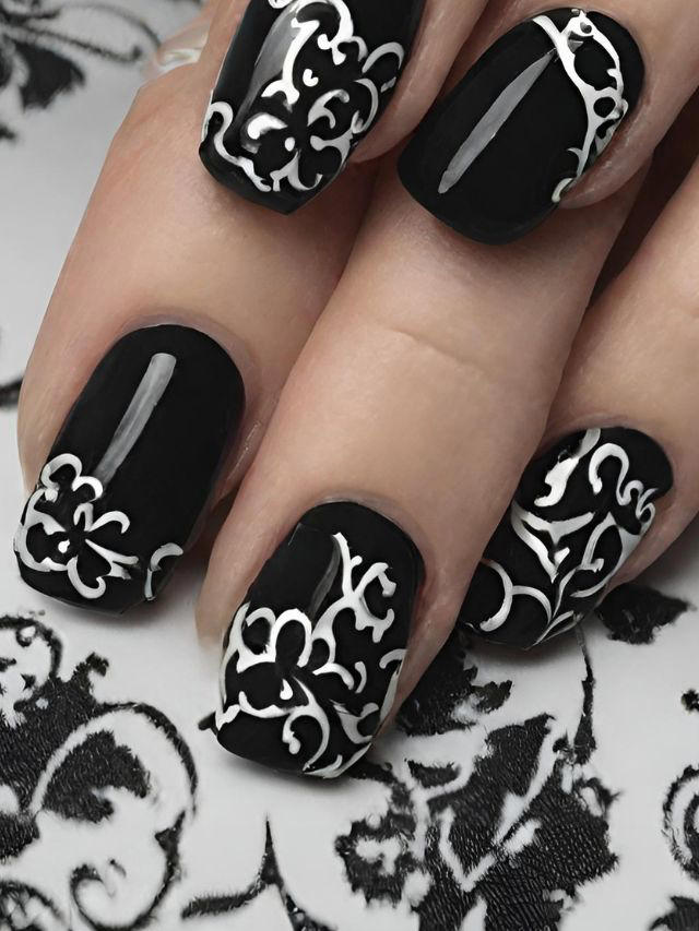 55+ Chic Black Valentine Nail Designs and Ideas