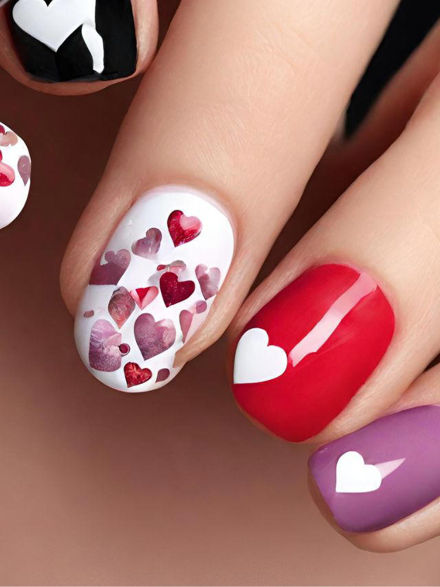 55+ Chic Black Valentine Nail Designs and Ideas