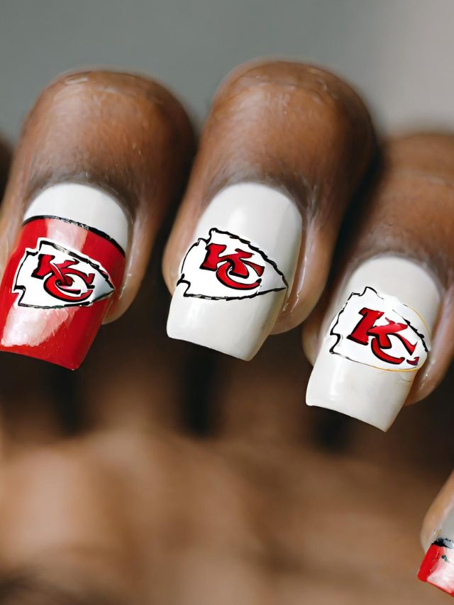 45+ KC Chiefs Nail Designs and Football Nail Art Ideas