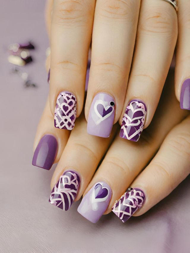 65+ Purple Valentine Nail Designs and Ideas to Try in 2024