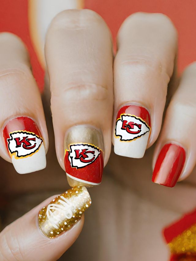 45+ KC Chiefs Nail Designs and Football Nail Art Ideas