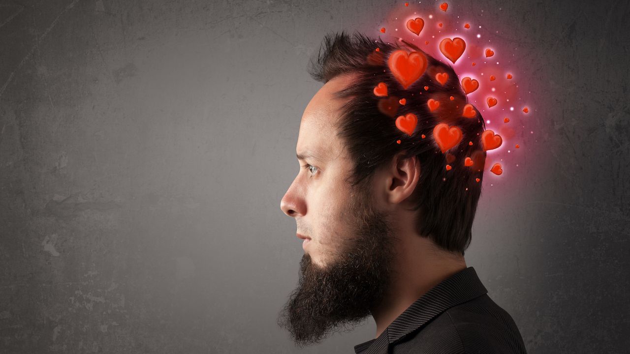 <p>                     People who are in love report that they spend, on average, more than 85 percent of their waking hours musing over their "love object," according to Fisher. Intrusive thinking, as this form of obsessive behavior is called, may result from decreased levels of central serotonin in the brain, a condition that has been associated with obsessive behavior previously. (Obsessive-compulsive disorder is treated with serotonin-reuptake inhibitors.)                   </p>                                      <p>                     According to a 2012 study published in the Journal of Psychophysiology, men who are in love have lower serotonin levels than men who are not, while the opposite applies to women. The men and women who were in love were found to be thinking about their loved one for around 65 percent of the time they were awake.                   </p>
