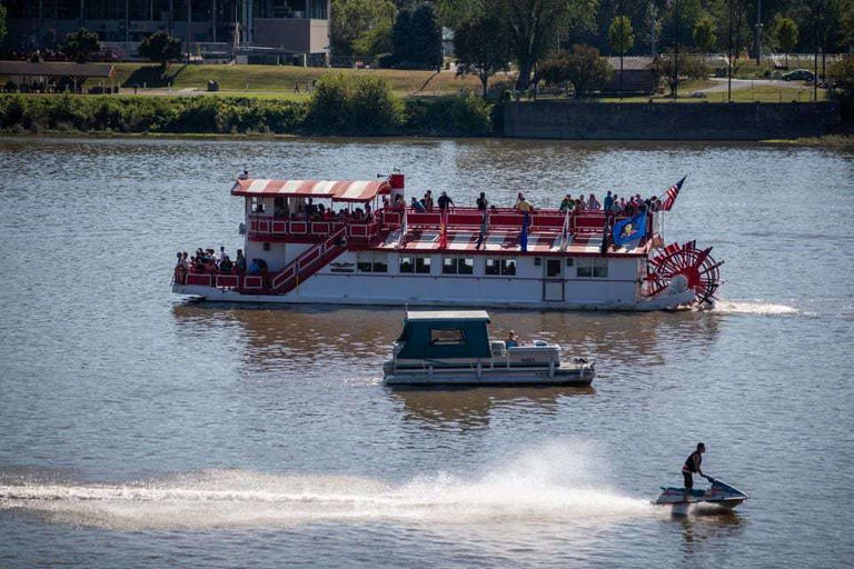 The Pride of the Susquehanna River Boat cruises down the river during the 2023 Kipona Festival at RiverFront Park in Harrisburg, Pa., Sep. 2, 2023. Mark Pynes | pennlive.com