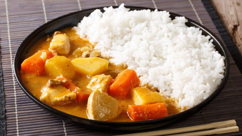 <p><span>This dish consists of rice served with a rich, mildly spicy curry sauce, often containing meat and vegetables. It's a beloved comfort food in Japan, showcasing a unique adaptation of Indian curry tailored to Japanese tastes.</span></p>