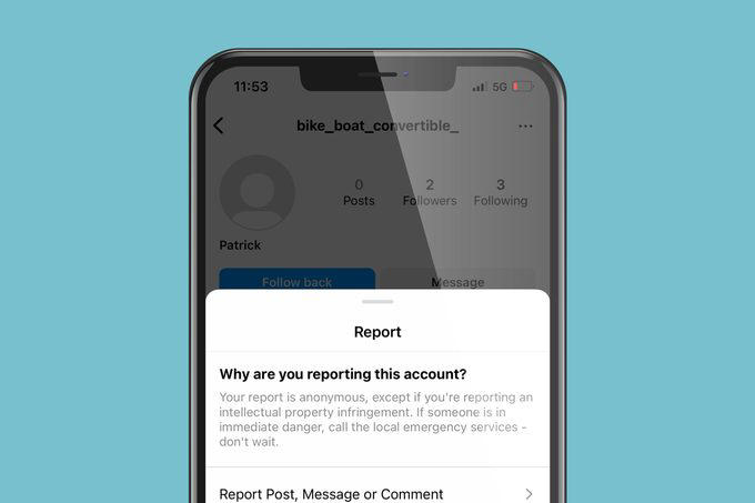 reporting an instagram account