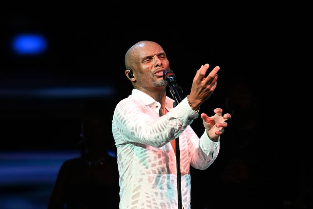 <a>Singer Kenny Lattimore performing onstage at Mable House Barnes Amphitheater. Photo: Paras Griffin</a> Source: Getty Images